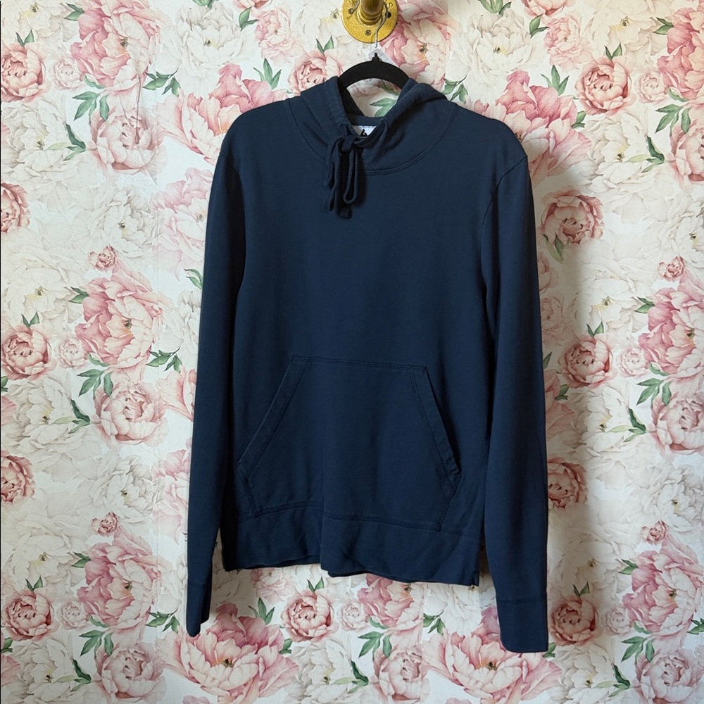 5-American Giant Men’s Navy Blue Midweight Pullover Hoodie Sweater sz S USA MADE